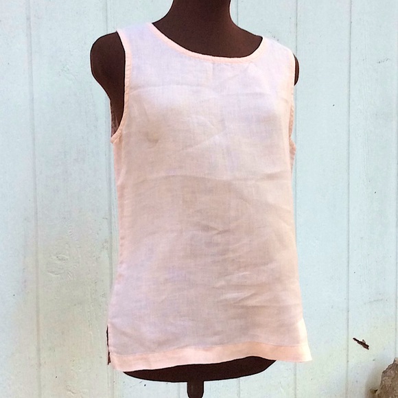 100% Linen Pale Pink tank top - Picture 1 of 6